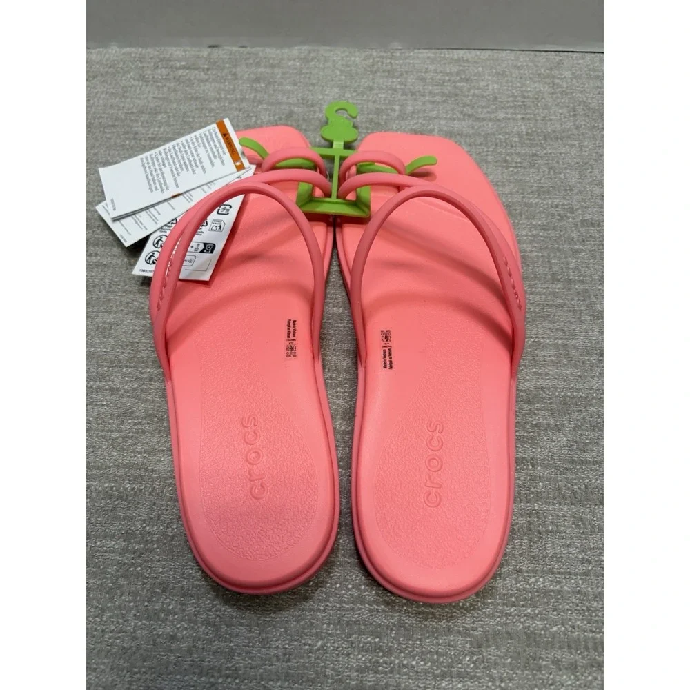 NEW Crocs Miami Toe Loop Sandals Guava Pink Women's Size 9 209862-6UI
